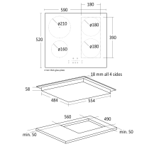 Induction hob Scandomestic IKF60FLEX