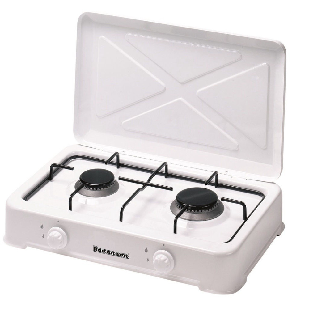 2-burner gas stove Ravanson K02T, white