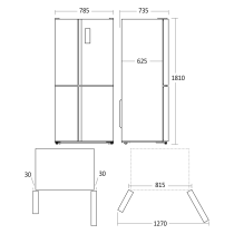 Side-by-side külmik Scandomestic SKF481X