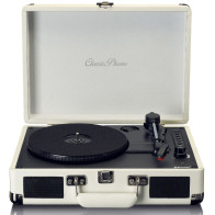 Suitcase turntable with speakers Lenco, cream