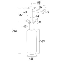 Soap dispenser Teka Square matt black