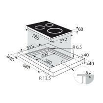 Built-in induction hob Brandt BPI364DPW