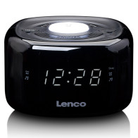 FM alarm clock radio with night light Lenco, black