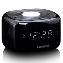 FM clock radio with night light Lenco CR12BK