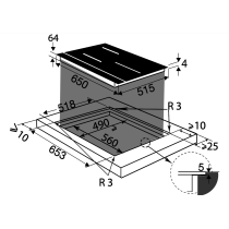 Built-in induction hob De Dietrich DPI7686WP