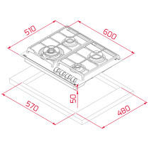 Gas hob Teka GZC 64320 XBC BK