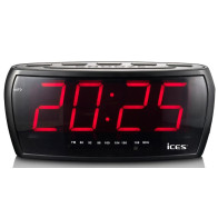FM clock radio display 1.8" Lenco, black