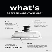 Glass lid with english AMT Gastroguss