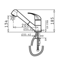 Kitchen tap Pyramis iron grey