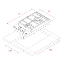 Built-in Gas Hob Teka GZC32309XBC BK