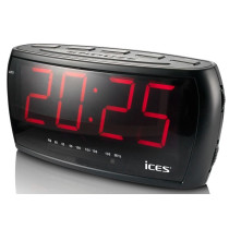 FM clock radio display 1.8" Lenco, black