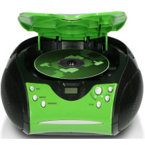 Portable stereo FM radio with CD player Lenco, green-black