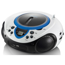 Portable FM radio CD and USB player Lenco, blue