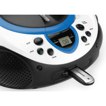 Portable FM radio CD and USB player Lenco, blue