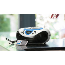 Portable FM radio CD and USB player Lenco, blue