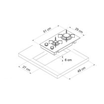 Built-in hob gas