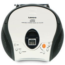 Portable stereo FM radio with CD player Lenco, white