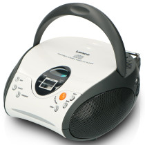 Portable stereo FM radio with CD player Lenco, white