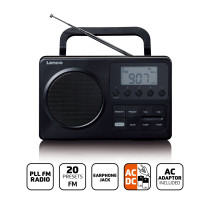 C0mpact portable FM radio with LCD display Lenco, black