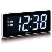 FM alarm clock radio with night light Lenco, white