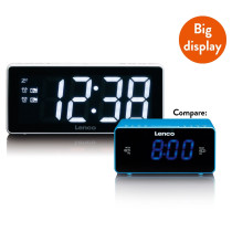 FM alarm clock radio with night light Lenco, white