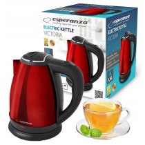 Electric kettle Victoria 1,8L stainless steel Esperanza, red