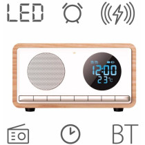 RIMINI clock radio with wireless charging Manta, white