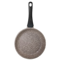 K2 die cast aluminium fry pan with GREBLON 5layer granitec in brown color coating 24x5cm