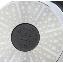K2 die cast aluminium fry pan with GREBLON 5layer granitec in brown color coating 24x5cm