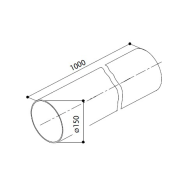 Connection tube round 150 mm 100 cm long Faber