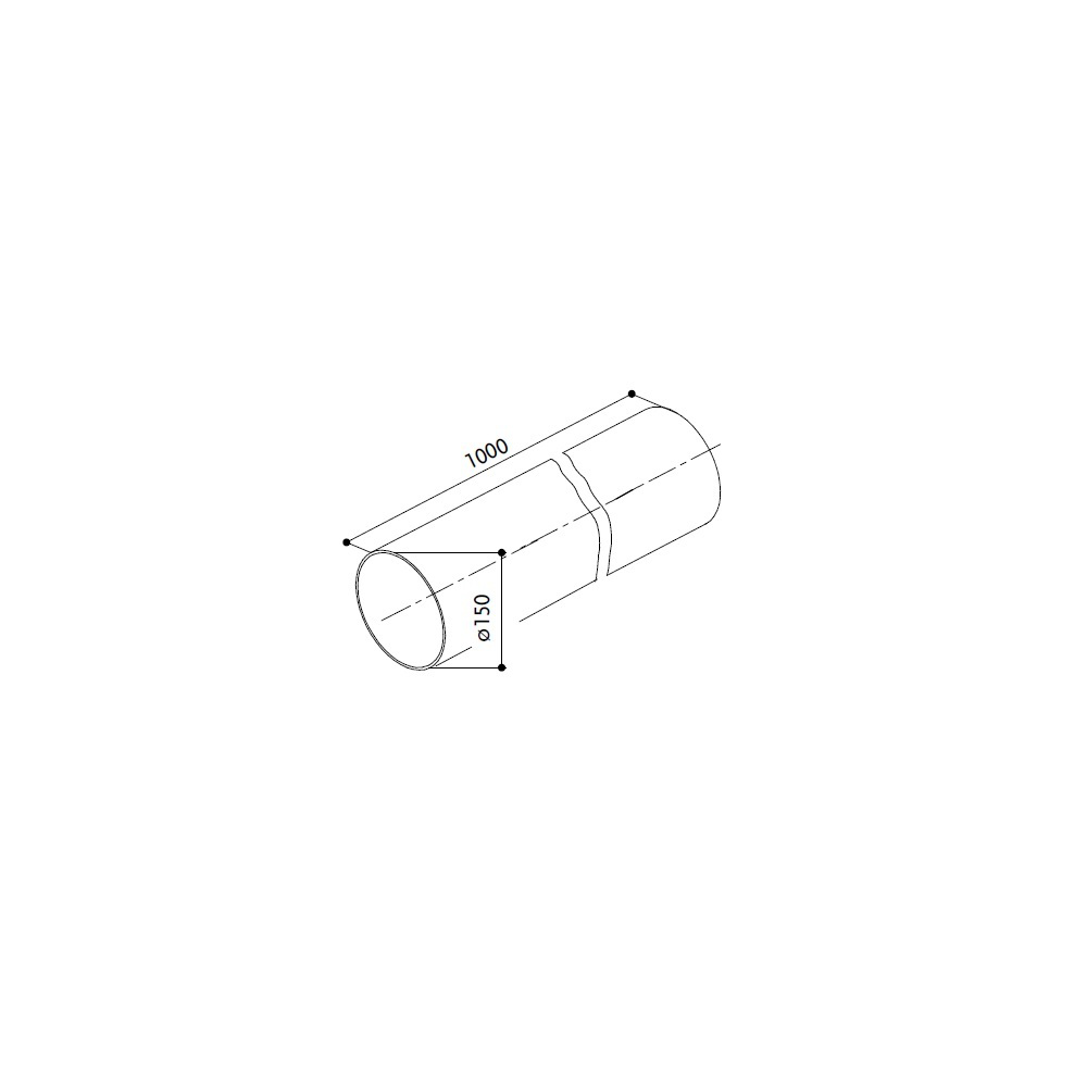 Õhupuhastaja ümmargune ühendustoru 150 mm 100 cm Faber