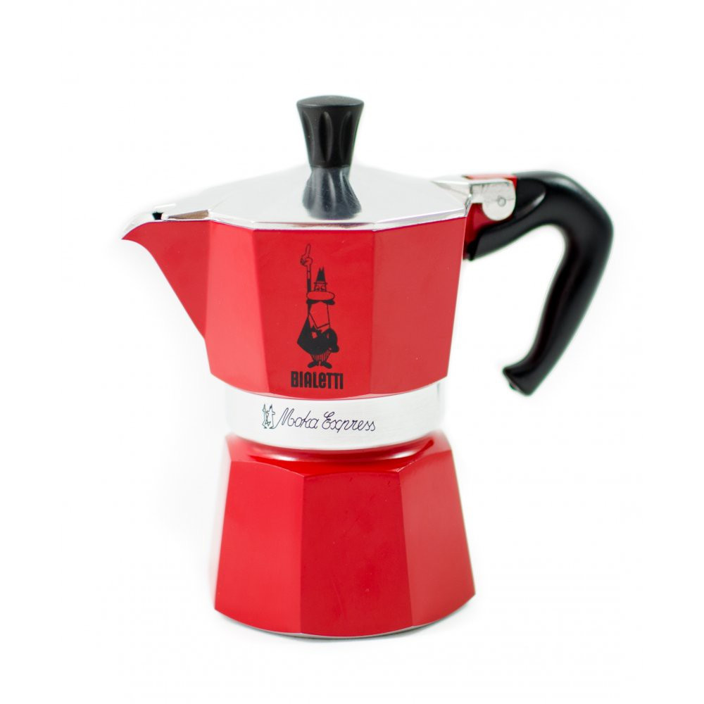 Bialetti Moka Express Stovetop Espresso Maker red 6 cups