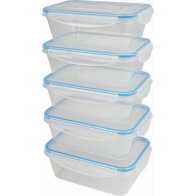 Set of 5 Plastic fresh food containers Classbach