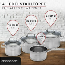 7-piece cooking pot-set Classbach CKTS4016