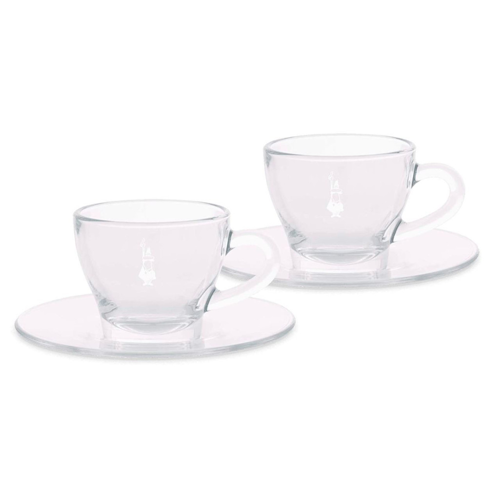 Glass Cappuccino Cups Bialetti Set 2 pcs