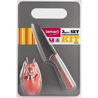 Knife + sharpener + cutting board set Lamart
