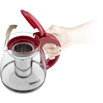 Glass teapot with infuser Lamart LT7074 VERRE 1.1 l red