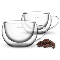 Borosilicate Glass Cappuccino Cups Lamart LT9012 Vaso Set of 2 270 ml