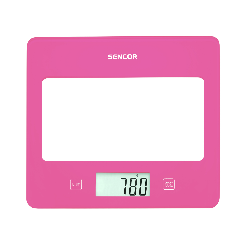 Kitchen scale with large LCD screen, Sencor SKS5038RS, pink