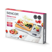 Kitchen Scale with Real Bamboo Cutting Board Sencor SKS6501WH