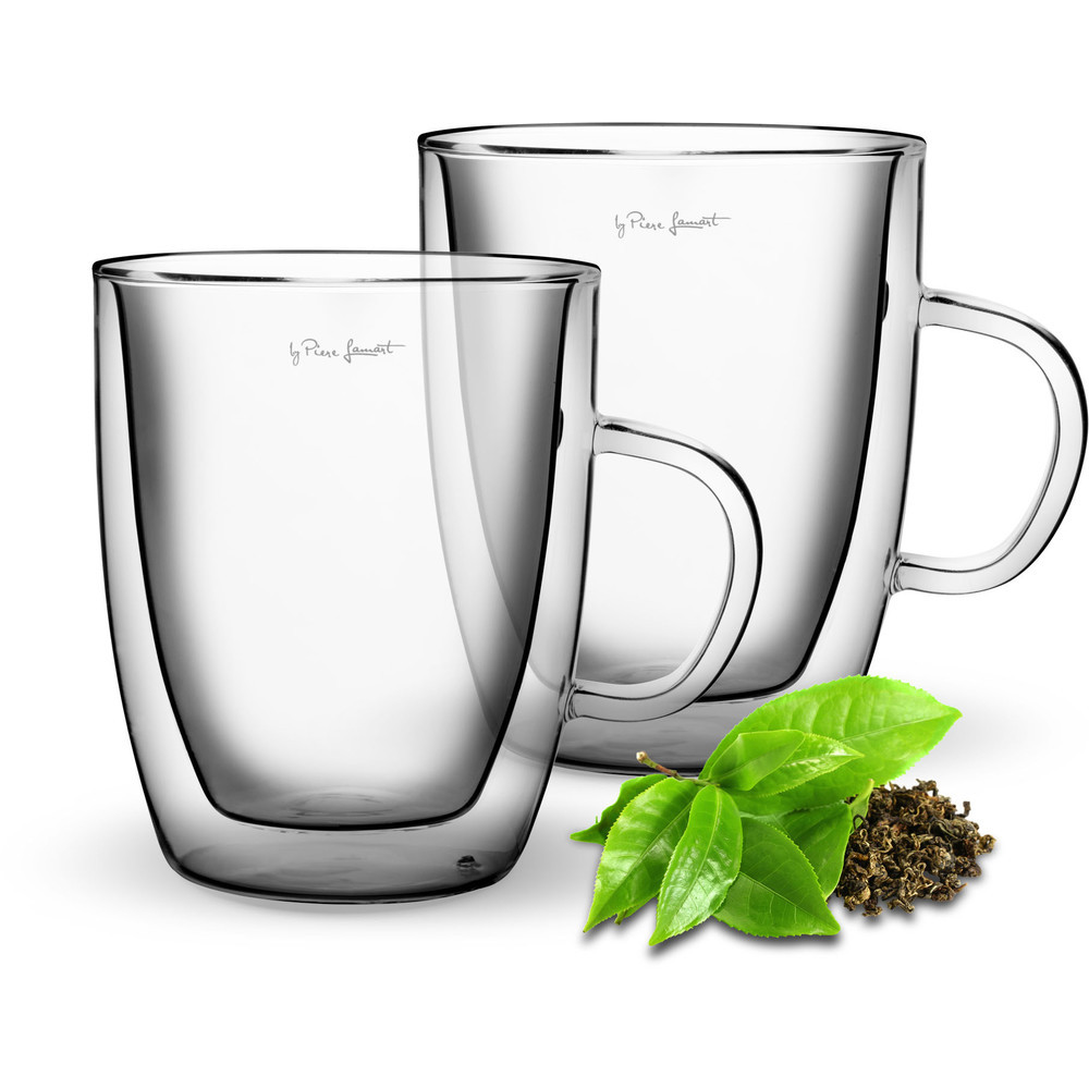 Borosilicate glass tea cups, set of 2 420ml Vaso Lamart