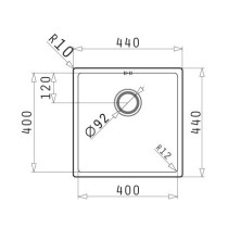 Sink Pyramis Astris 40x40 gun metal