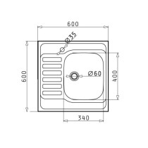 Valamu Pyramis INTL 60X60 1B 1D F kauss paremal