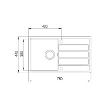 Sink Comfor 45 B-TG onyks