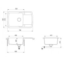 Liva 60 S-TQ onyks sink