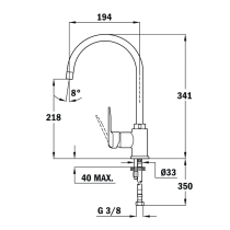 Kitchen faucet Teka SP995 carbon