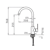 Kitchen tap Pyramis black matte