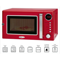 Retro Microwave With Grill Clatronic MWG790R red