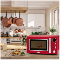 Retro Microwave With Grill Clatronic MWG790R red