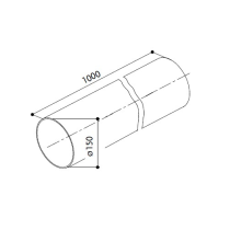 Connection tube round 150 mm 100 cm long Faber